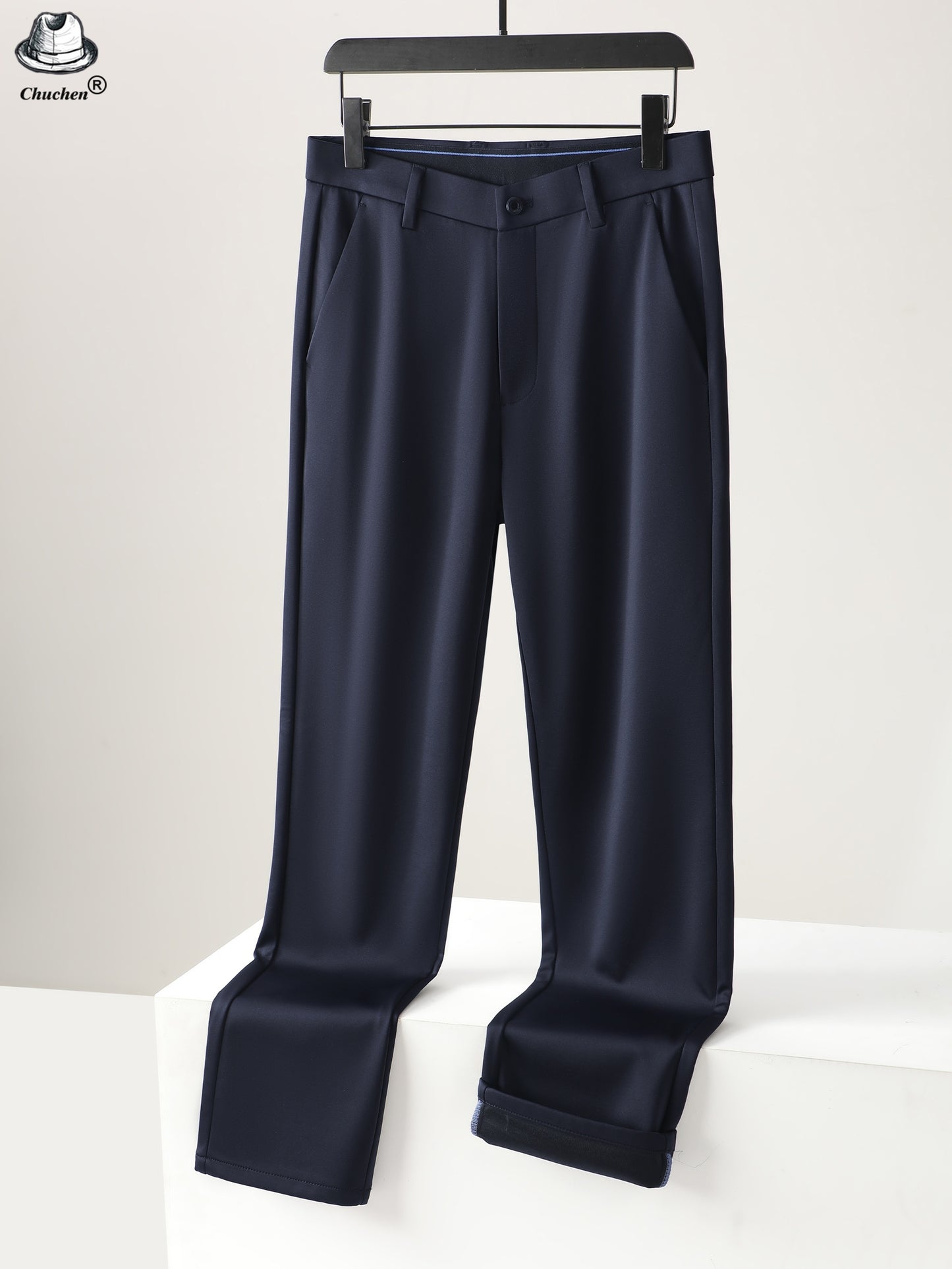 Men's Classic Black Business Dress Pants - Stretch Nylon Blend, Machine Washable, Regular Fit for Office & Formal Wear, Professional Clothing | Regular Fit Suit | Nontransparent Material, Pant Suits