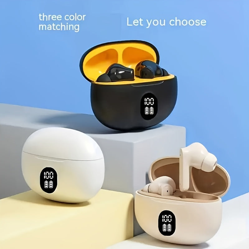 Wireless Earphones, True Wireless Earphones, LED Power Display, with Wireless Charging Box, Anti-Drop Sports Earphones, In-Ear Earphones with Microphone, Suitable for Smartphones, Laptops, TVs, Computers, Sports, Men And Wome