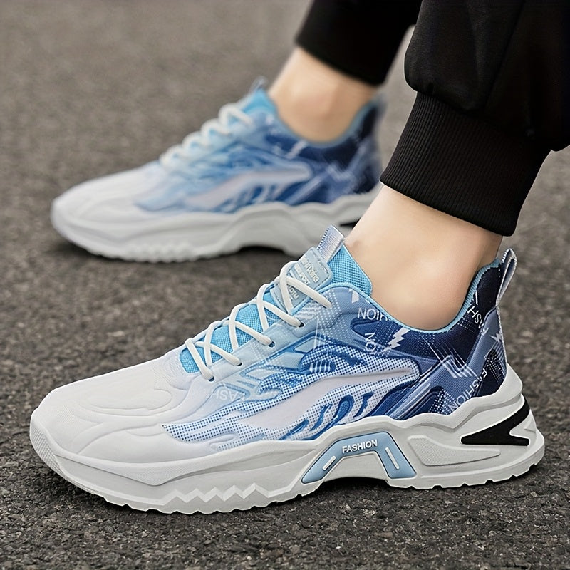 Men'S Breathable Mesh Casual Business Shoes - Low-Top Lace-Up Sneakers with Cushioned PVC Sole, All-Season Comfort for Daily Wear, Sports & Office, Grey/Black/White Design, Shoes Sneakers, Sleek Sporty Look, Comfortable Fabri
