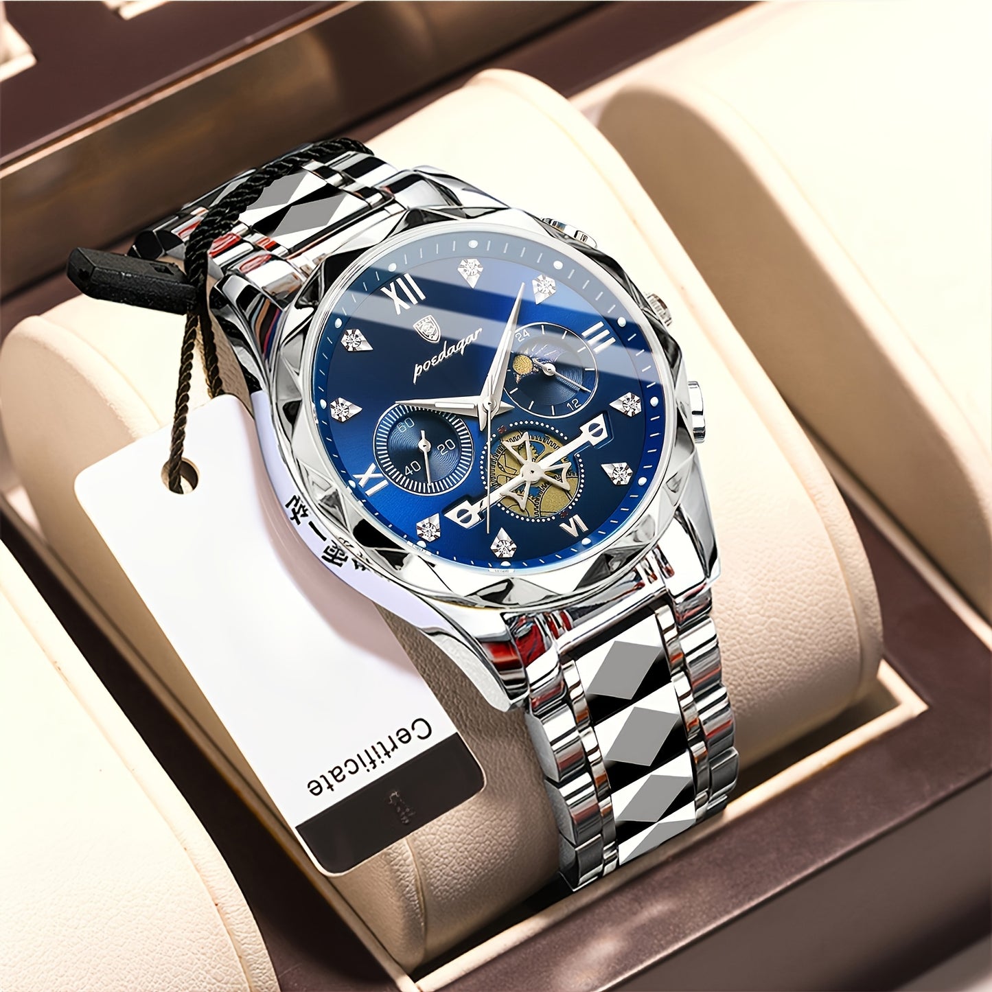 New Luxury Brand Waterproof Stainless Steel Women's And Men's Waterproof Watch, Leisure And Business Multifunctional Chronograph, Best Men's And Women's Gift Watch
