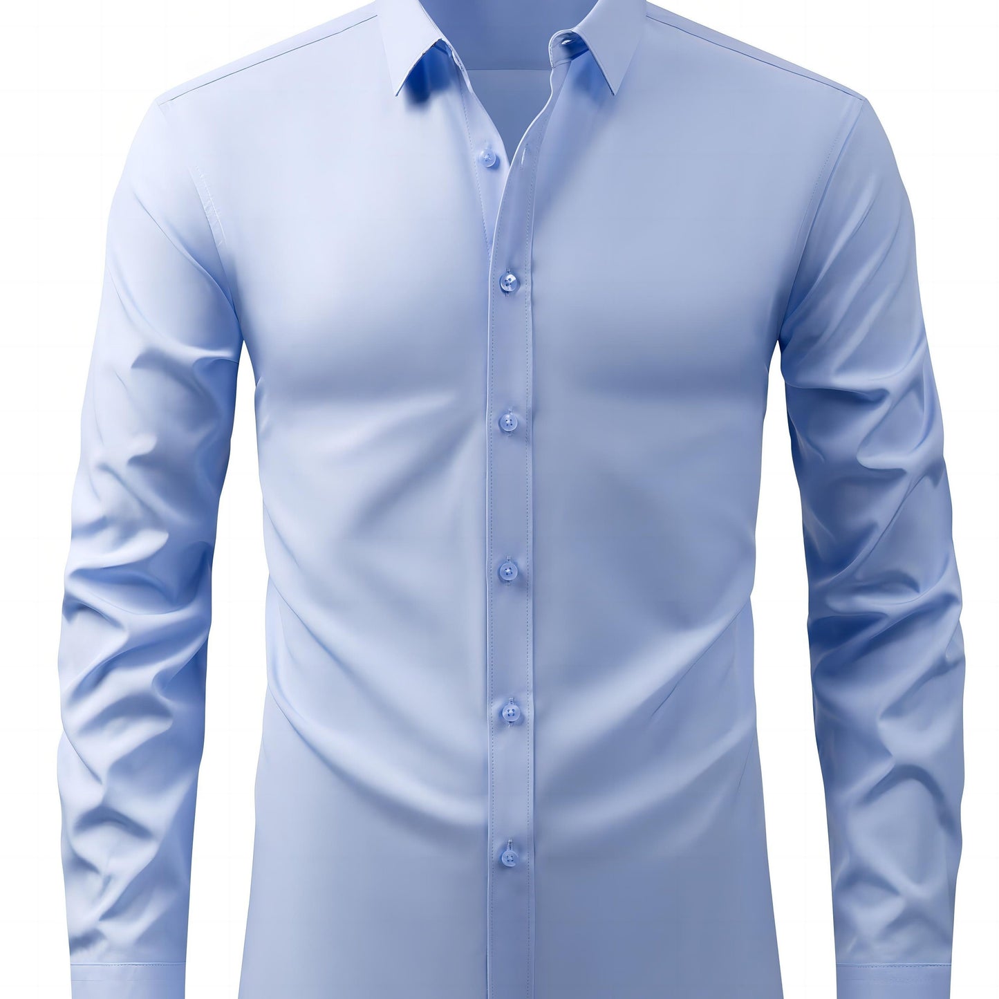 2025 New Men'S Business Slim-Fit Long-Sleeve Shirt, Wrinkle-Free, Elastic, And Smooth Fabric.
