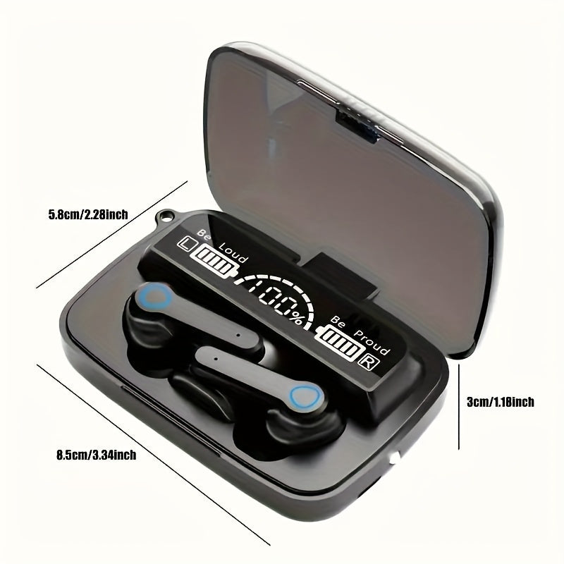 New True TWS Wireless In-Ear Headphones with Digital Display, LED, Charging Case, Wake Up Motion Theater, Noise Cancellation, Touch Control, Volume Control, Wireless, USB Charging, 800mAh Lithium Battery