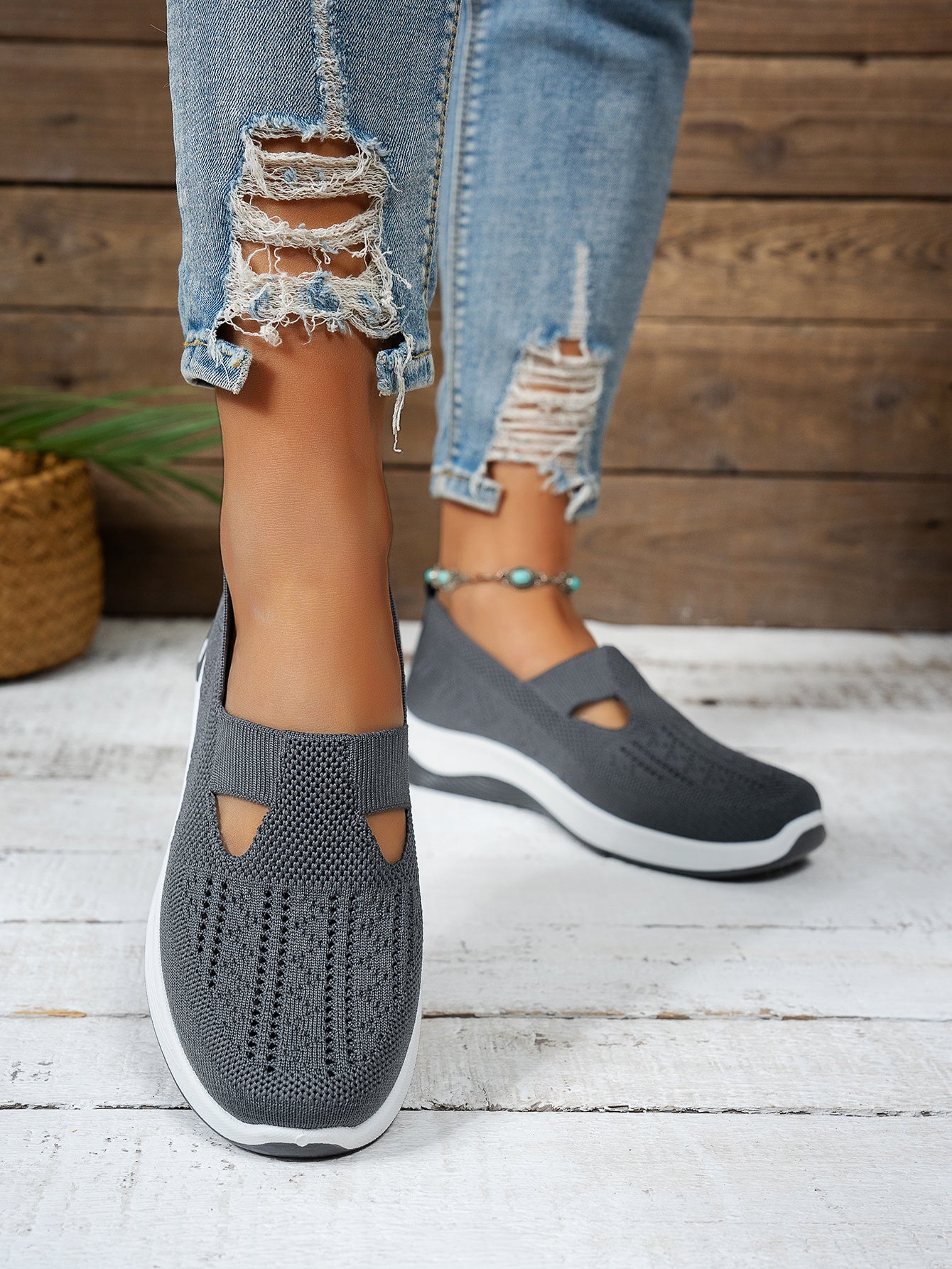 MZMQS Women's Breathable Mesh Slip-On Sneakers - Lightweight & Comfortable Walking Shoes with Rubber Sole and Fabric Insole - Versatile All-Season Footwear in Multiple Colors - Hand Washable, MZMQS