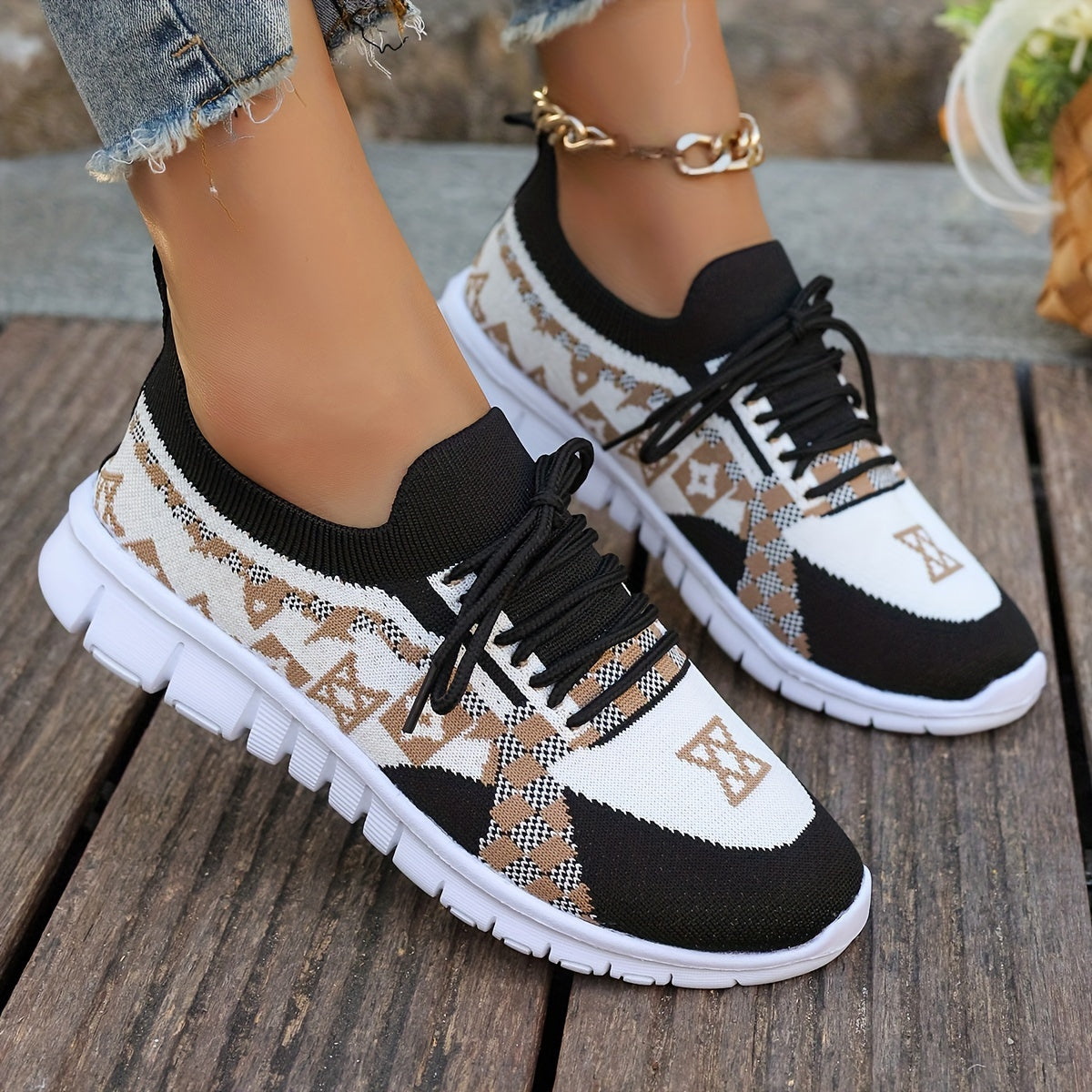 Women's Casual Sneakers Comfort Sport Shoes Fabric Knit Breathable Slip-On All-Season Walking Flats - EVA Sole Non-Slip Athletic Running Footwear - Taizhou North America & Europe Exclusive