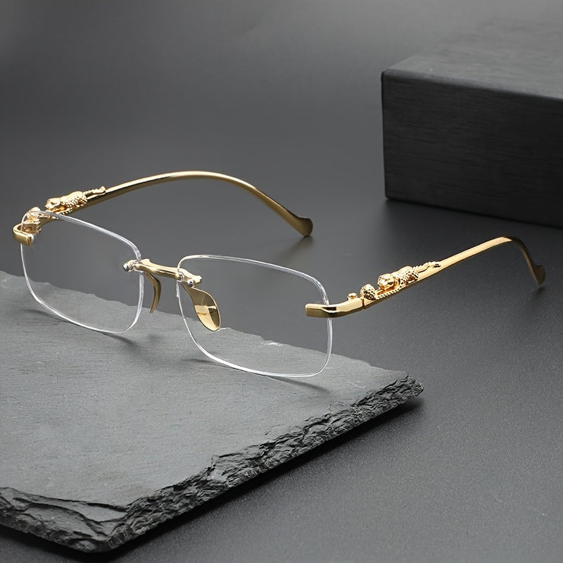 Perfectly stylish leopard-print frameless Men's and Women's glasses, ideal for holiday parties, trips, or as a festive gift, hunting eyewear
