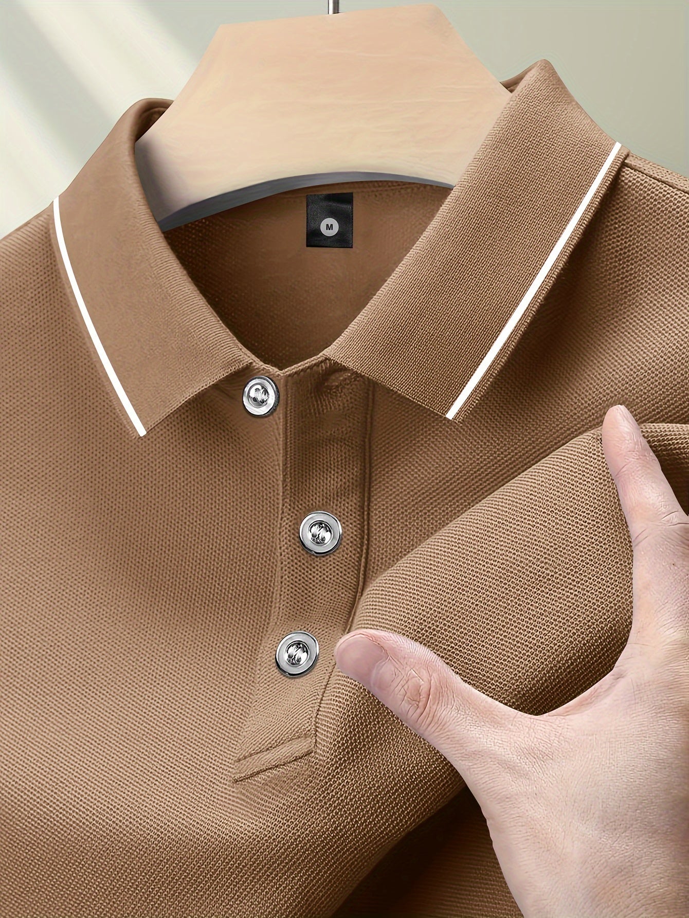 Pearson OBM Men'S Classic Breathable Knit Polyester Polo Shirt - Casual Style, Solid Color, Regular Fit with Slight Stretch, Summer Collared Top with Button Detail