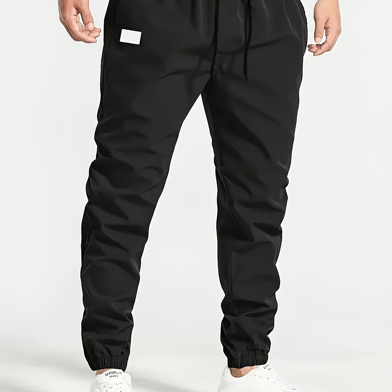 Men's Beige Cargo Pants with Multiple Pockets - Machine Washable, Comfortable Loose Fit, Ideal for Outdoor Activities, Durable Polyester Fabric