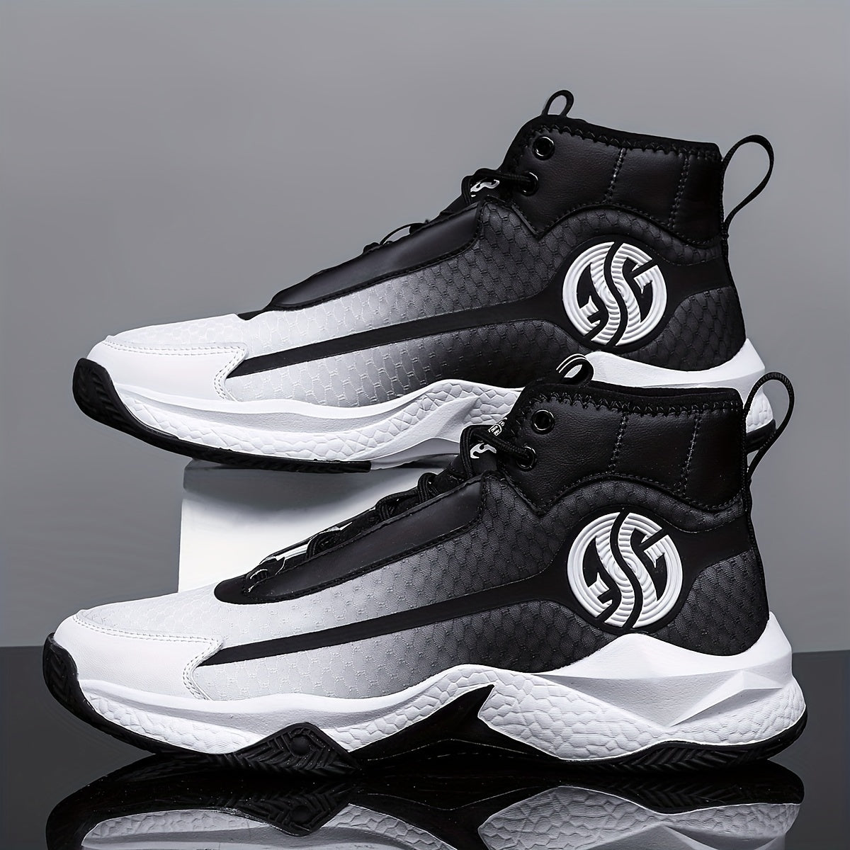 Unisex Fashion Sports Sneakers - Casual Street Athletic Running Shoes with Breathable Fabric Upper, Mid Top Lace-Up, Rubber EVA Sole, All-Season Comfort, Round Toe for Training & Basketball