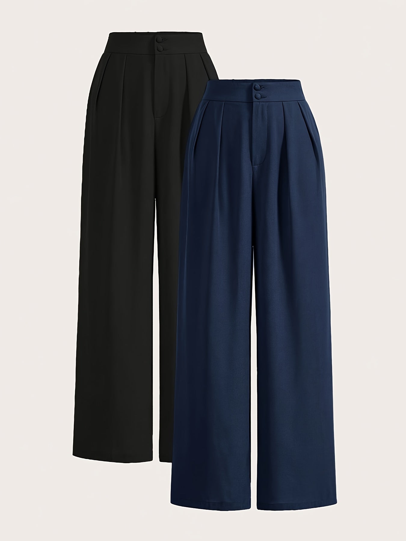 Two-piece Set of High-waisted Wide-leg Pants