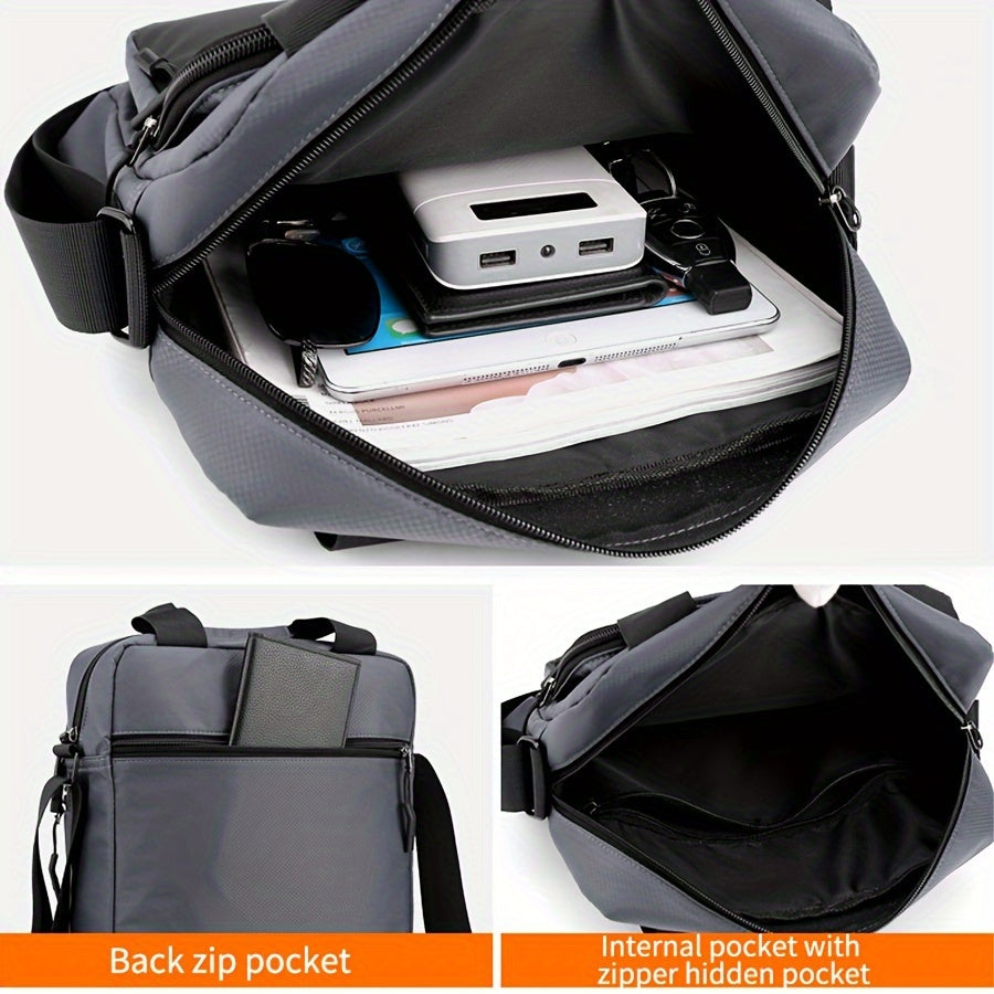 Trendy Multi-layer Sling Bag, Sport Satchel Bag For Men, Business Handbag Commuter Bag