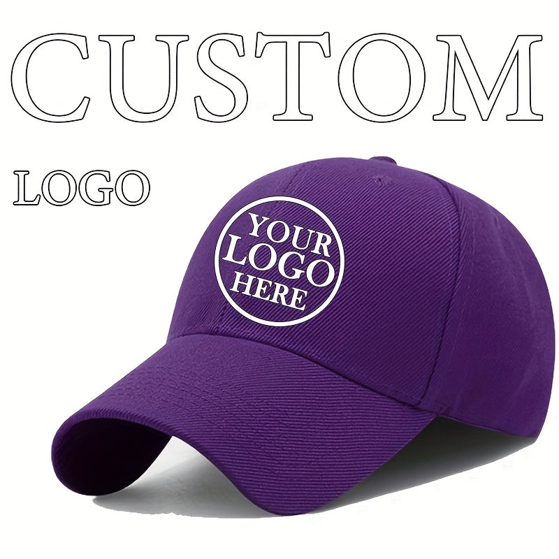 Customizable Baseball Cap - Adjustable, Lightweight Polyester Hat for Men & Women - Personalize with Text, Photos, or Logo - Available in Multiple Colors, Custom Baseball Cap, Without Battery