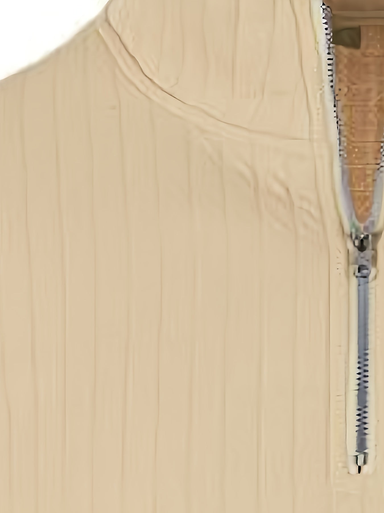 Men'S Casual Polyester Sweater, Solid Color, High Neck Quarter Zip, Long-Sleeved Pullover, Regular Fit, 100% Polyester Knit Fabric, 230g/m² - Fall/Winter Essential