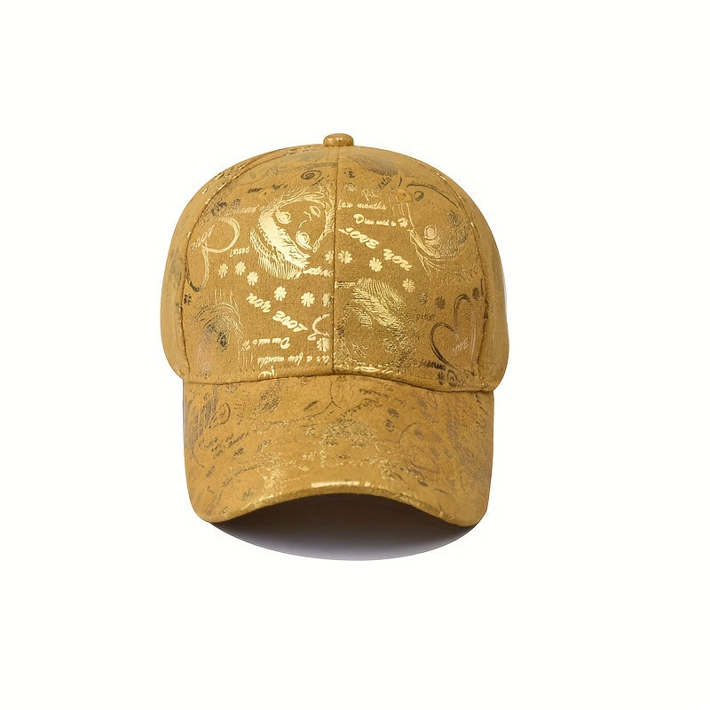 New Graffiti Baseball Caps Golden Stamping Outdoor Hip-hop Joker Cap Street Cool Baseball Hats for men and women Sports Hats Breathable Sun Cap Couple Caps Duckbill Cap
