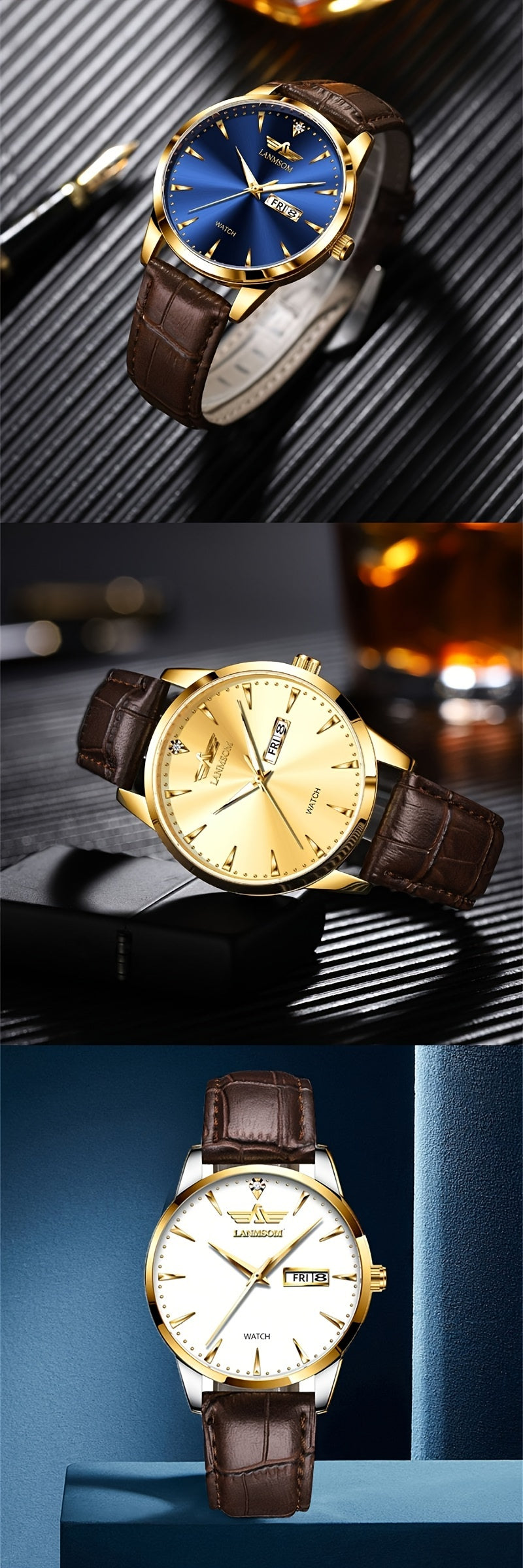 1pc New Men's Quartz Watch with Sunday Calendar and Night Light, Fashionable Wristwatch Ideal Choice for Relatives and Friends Birthday Gifts, Festive Gifts, Brand Electronic Movement Fully Automatic Business Watch