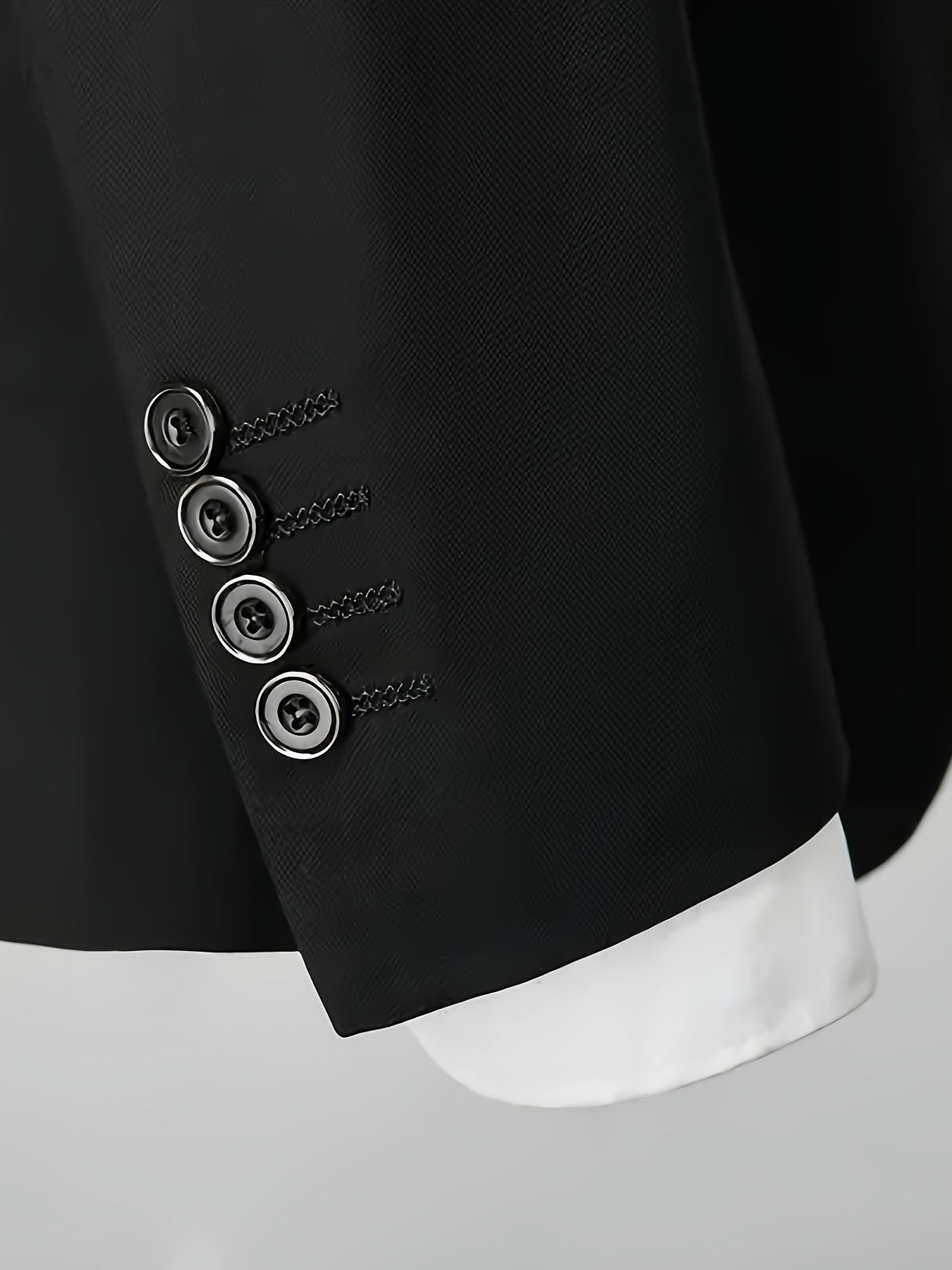 Men'S 3pcs Suit Set, Solid Color Polyester 78.90% Viscose 21.10% Non-Stretch Fabric, Regular Fit Long Sleeve Lapel Collar, Button Detail, Woven Wedding Party Business Casual Suit with Vest, Shirt, and Pants