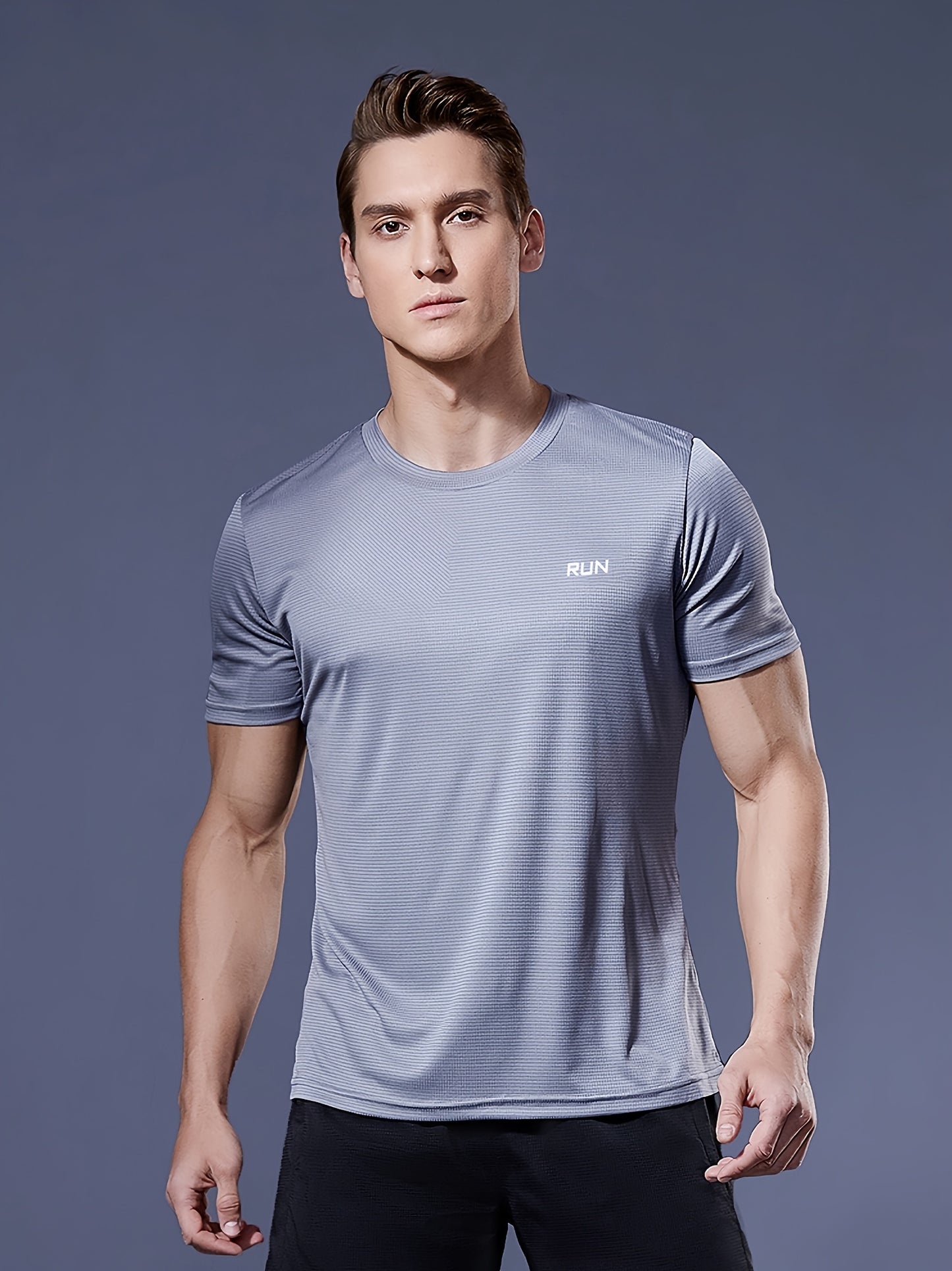 Men's Ultra-Thin T-Shirt with Round Neck, Lightweight and Breathable Performance Running Top for Gym Workouts