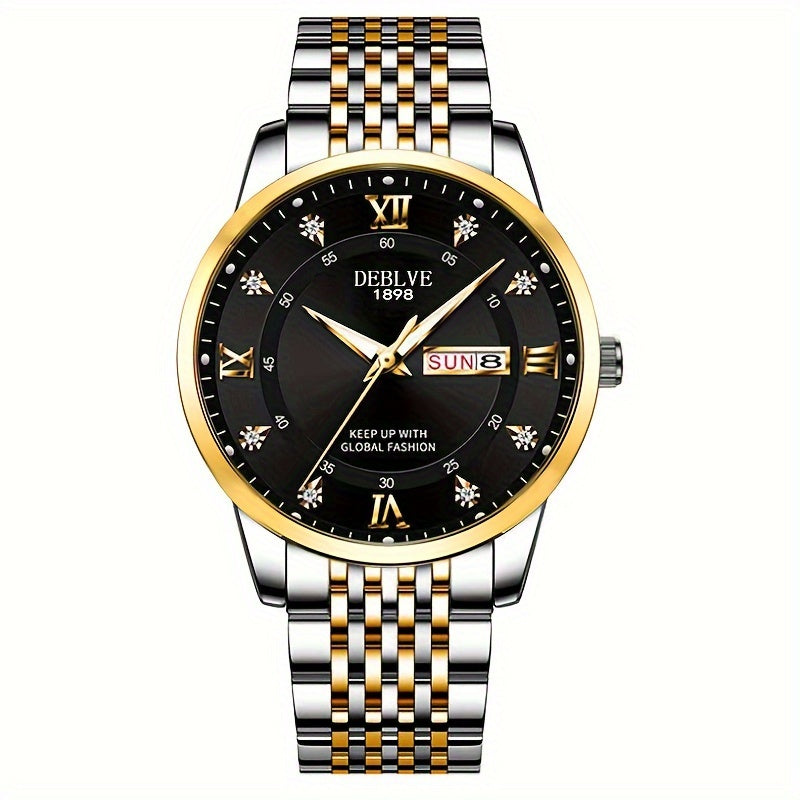 An Ideal Choice For A Birthday Gift, Holiday Gift, Or Gift For A Brand Luxury Night Light Sports Leisure Travel Business Electronic Movement Automatic Commercial Watch, With A New Stainless Steel Strap Men's Quartz Watch Date