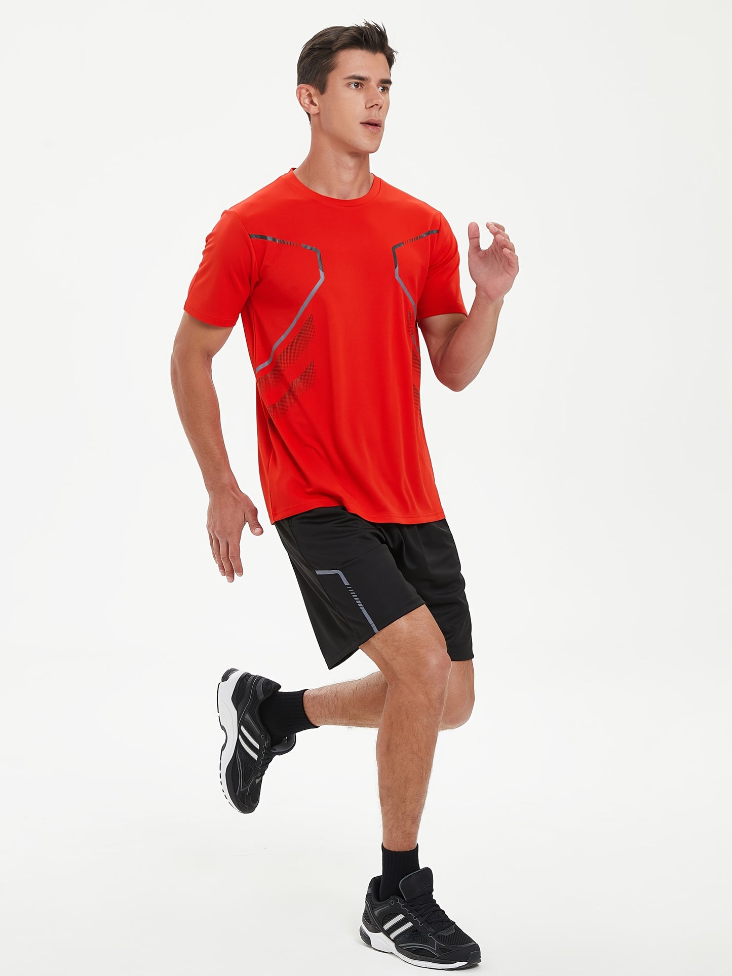 Men'S Lightweight Running Set - Breathable, Quick-Dry Athletic Wear with Zipper Pockets, Ideal for Outdoor Fitness & Training, Casual Sportswear|Casual Sportswear, Athletic Wear