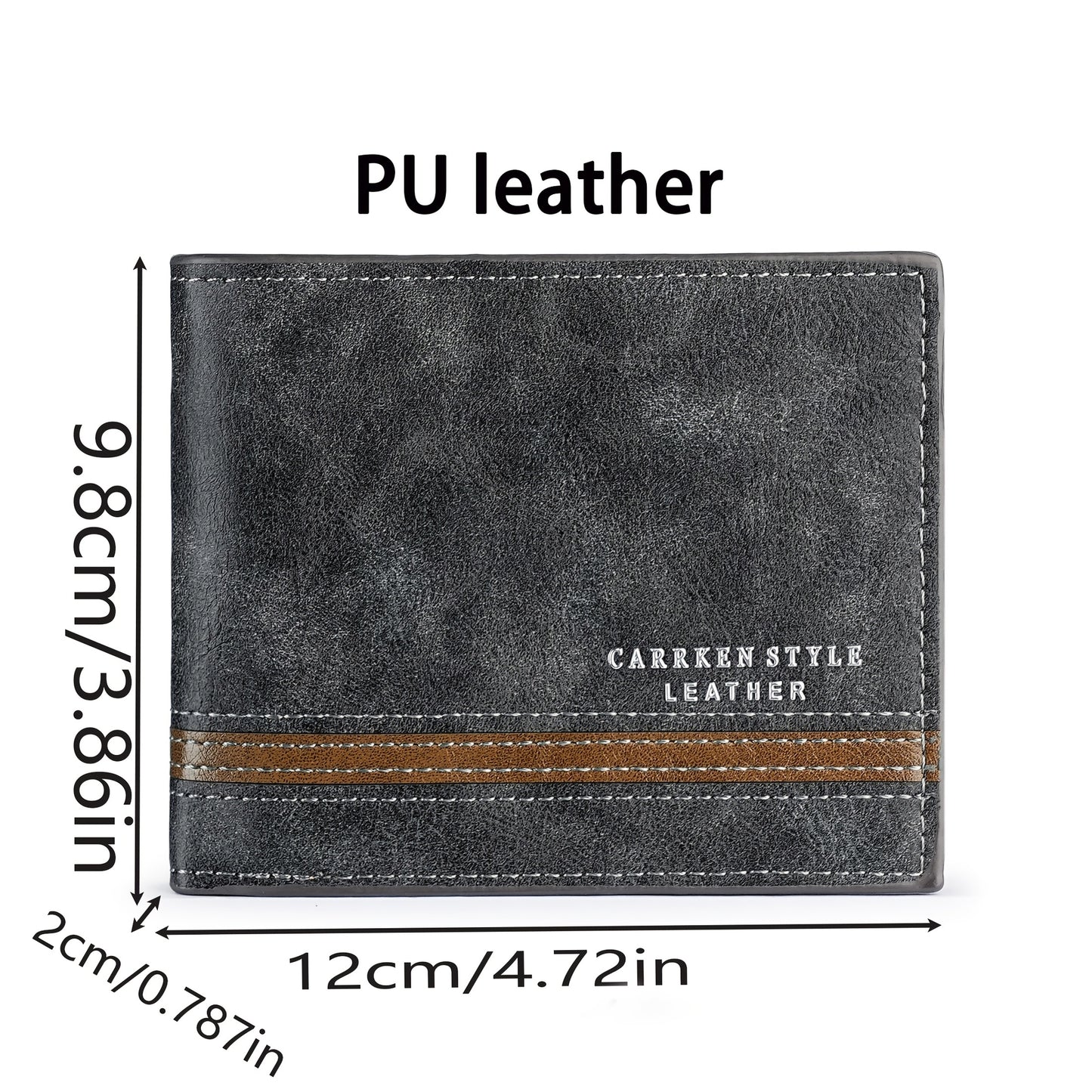 1pc Men's Short Wallet, Fashion Horizontal Multi-card Slots Zipper Coin Purse