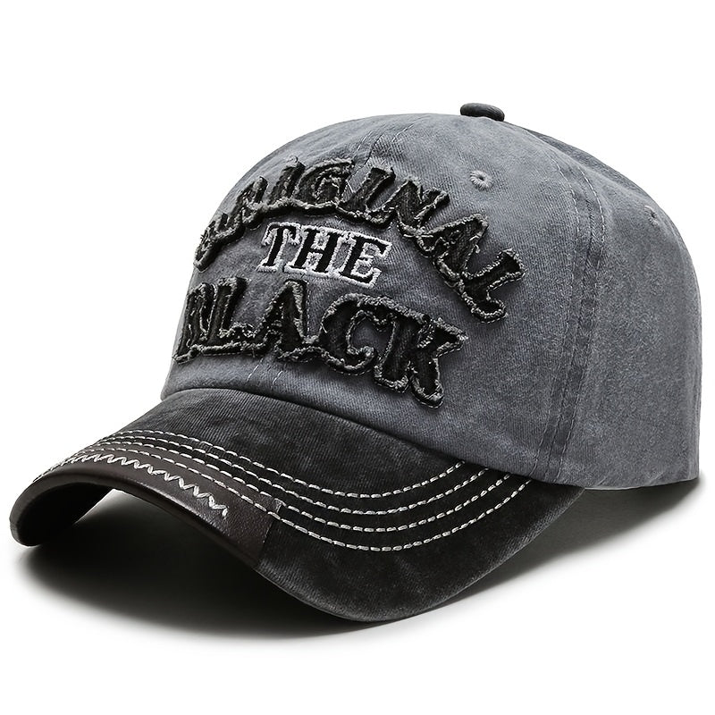 Unisex Baseball Cap THE BLACK Letter Hat Dark Style Visor Outdoor Sports Party Versatile Brimmed Hat Adjustable Size A Great Gift