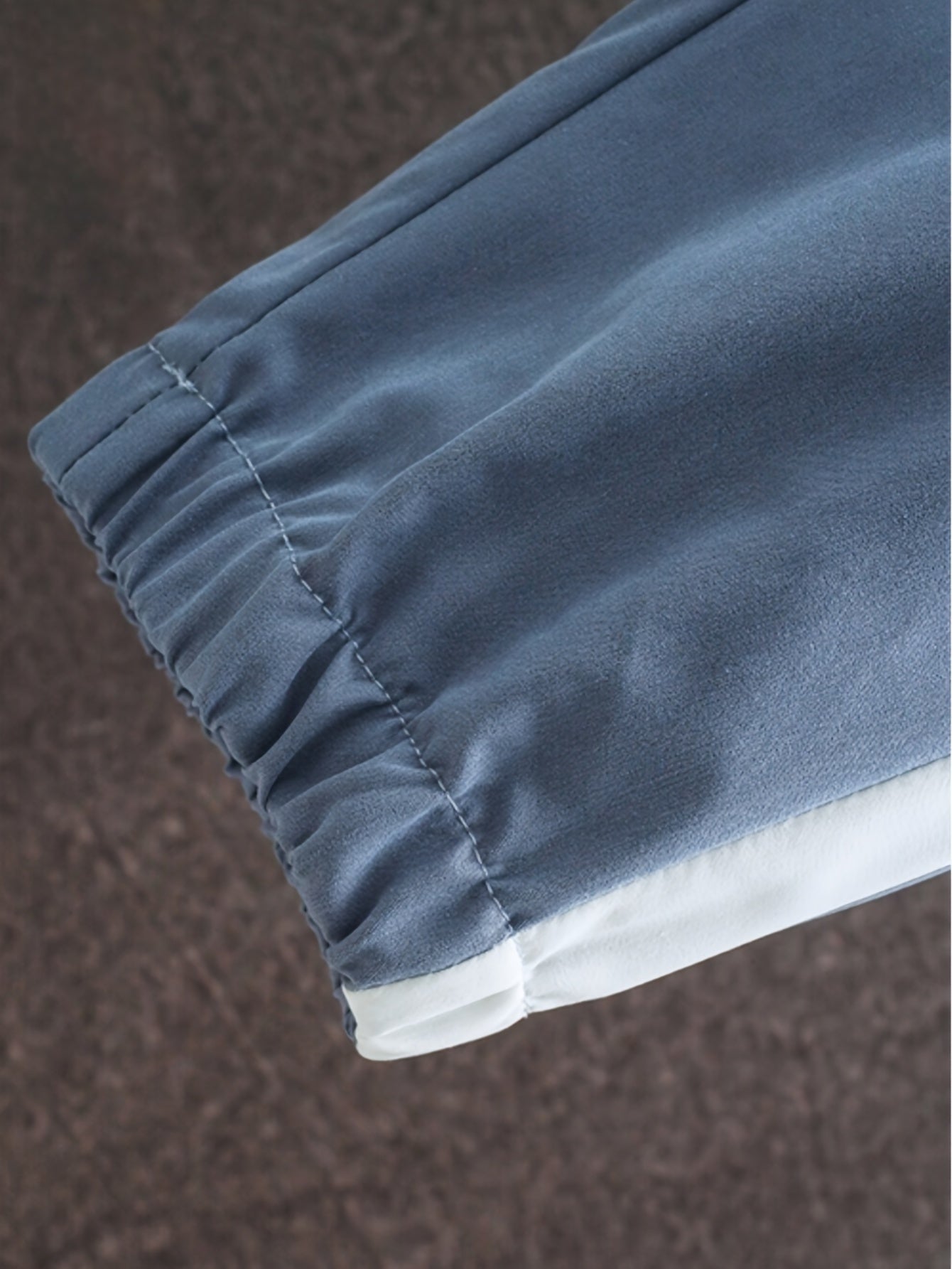 Men's Casual Athletic Hoodie and Pants Set - Color Block Design, Polyester, Machine Washable, Spring/Fall Sportswear, Blue & White Two-Piece Outfit, Everyday Activewear|Modern Athletic Look|Polyester Sportswear
