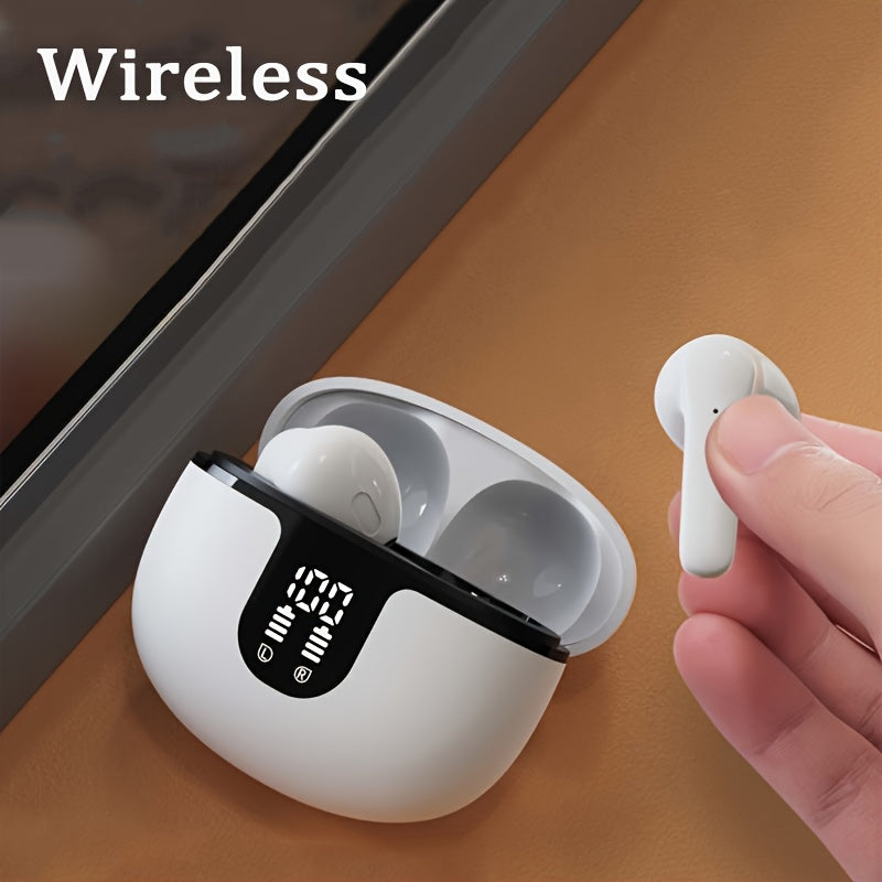 In-Ear Wireless Headphones with HIFI Sound Quality, Truly Wireless, Omnidirectional Stereo, Low Latency, Automatic Connection, High-Definition Noise Reduction, Large Battery Capacity, Ultra-Long Battery Life, And LED Digital