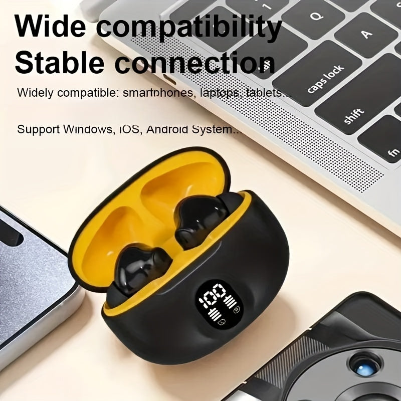 Wireless Earphones, True Wireless Earphones, LED Power Display, with Wireless Charging Box, Anti-Drop Sports Earphones, In-Ear Earphones with Microphone, Suitable for Smartphones, Laptops, TVs, Computers, Sports, Men And Wome
