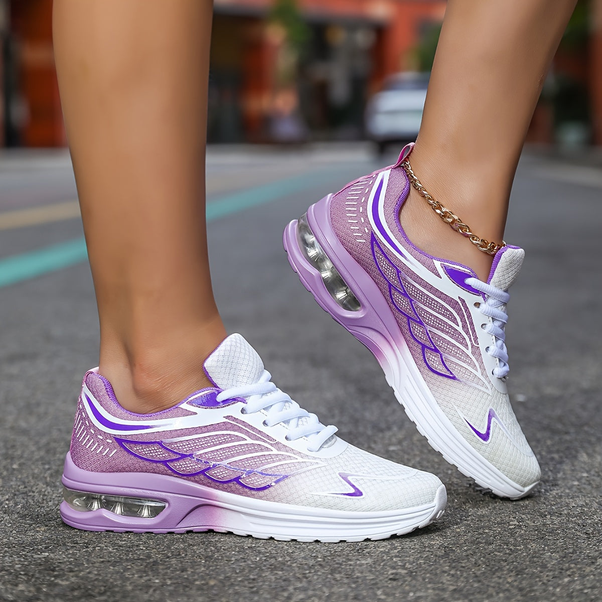 Women'S Casual Running Shoes, Lightweight EVA Upper & Inner, Fabric Insole, Faux Sole, Lace-Up Low Top, All-Season Solid Color, Flame Air Cushion Design, New Style 720
