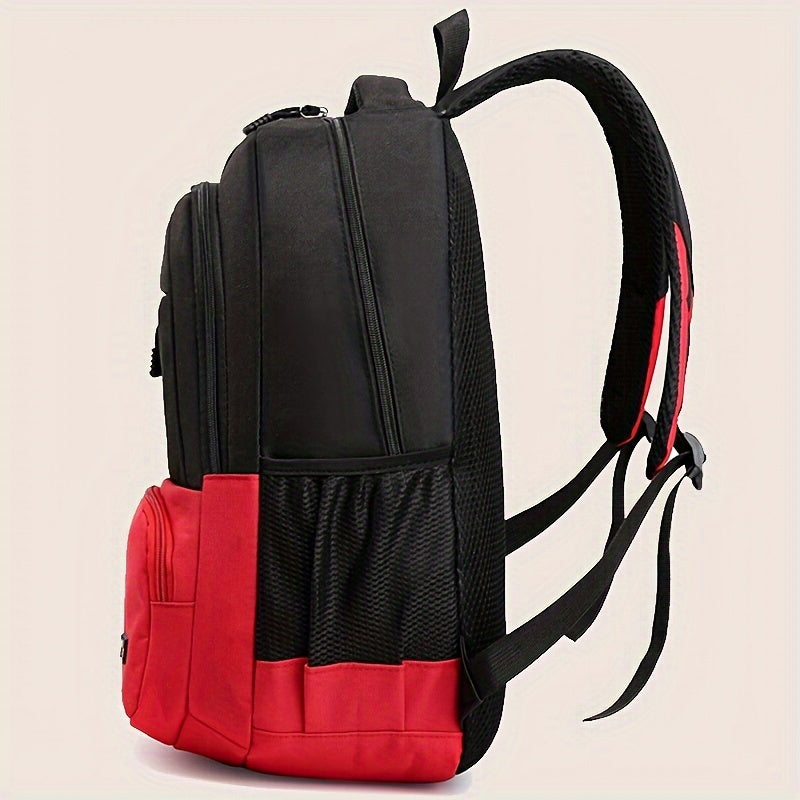 Durable Oxford Fabric Backpack - Spacious, Breathable, Adjustable Strap, Laptop Compartment, Ideal for Hiking, Camping, Travel, School & Work - High 46cm, Long 32cm, Thick 19cm, School Backpack | Adjustable Strap Backpack | D