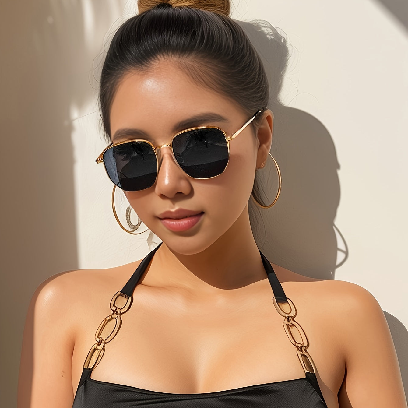 Classic Style Retro Design Fashion Glasses Geometric Metal Frame Suitable for Men and Women Decorative Glasses for men and women, casual business, party street photography, fashionable clothing accessories, ideal choice for g