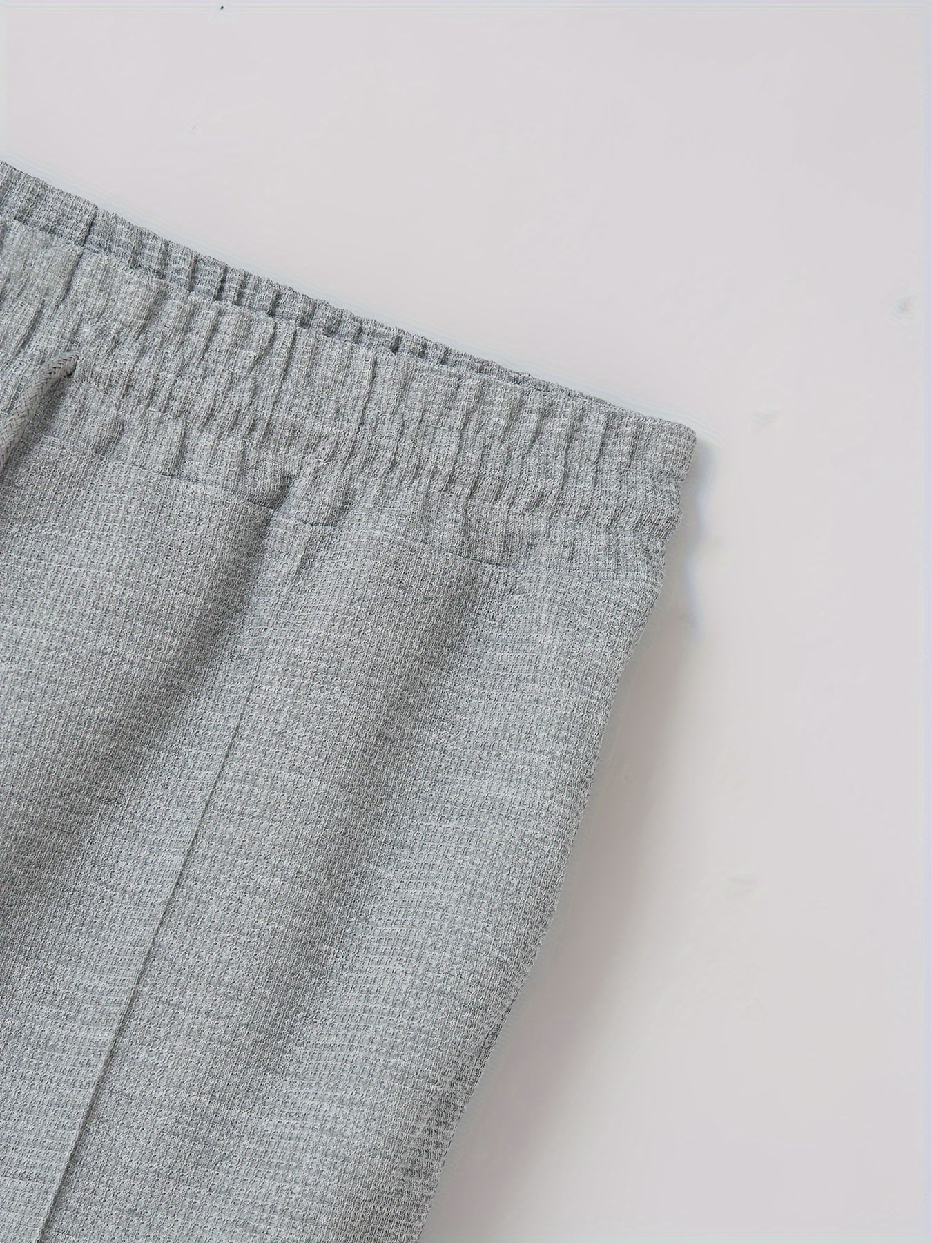 Baseball Collar Jacket and Pants Set in Waffle Fabric