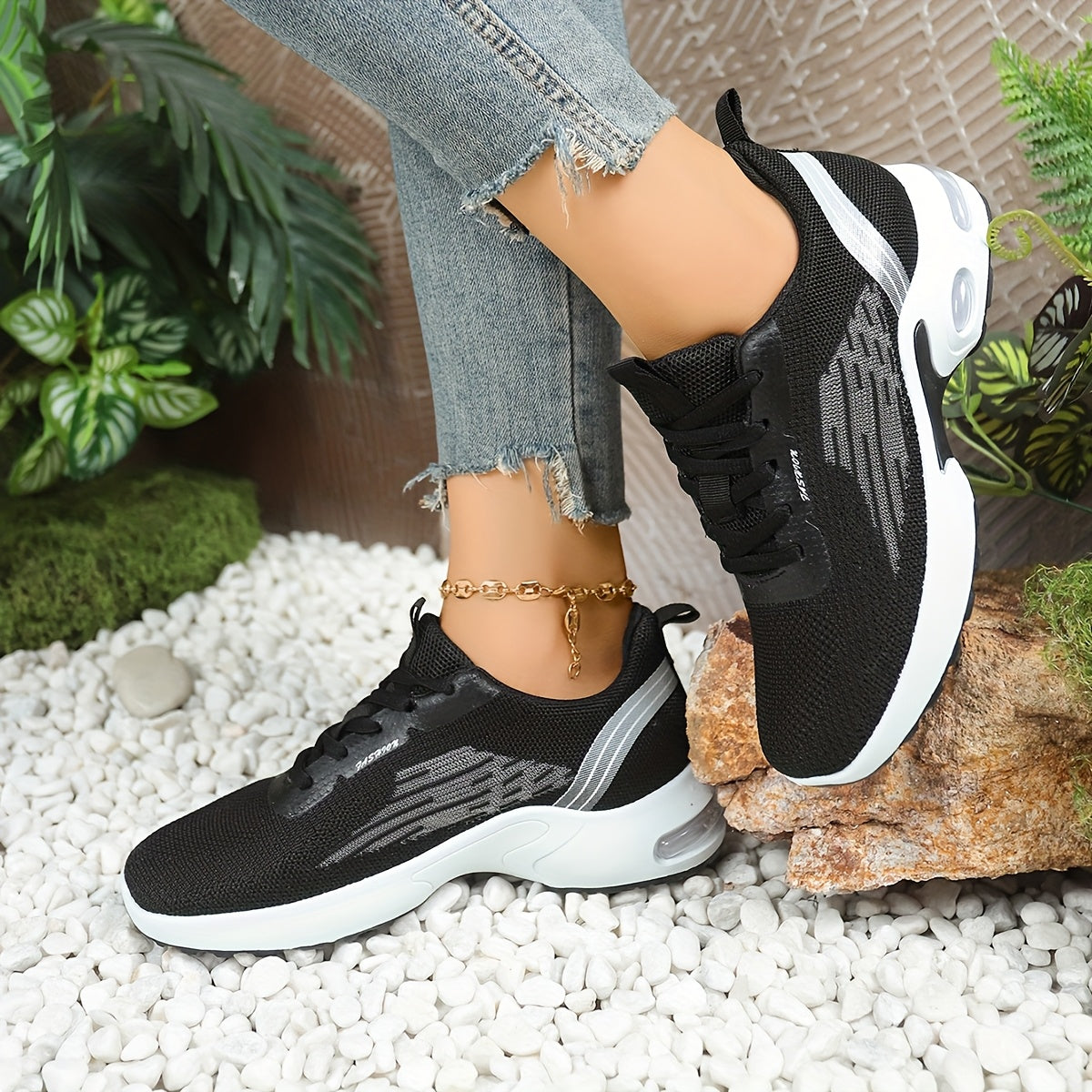 Breathable Mesh Women's Sneakers - Lightweight Soft Sole Lace-Up Low-Top Shoes with Cushioned PVC Sole for Running, Gym, Work & Travel - All-Season Comfort in Black, White, Light Blue, Pink, Grey, Ladies Sneakers, Gym Footwea