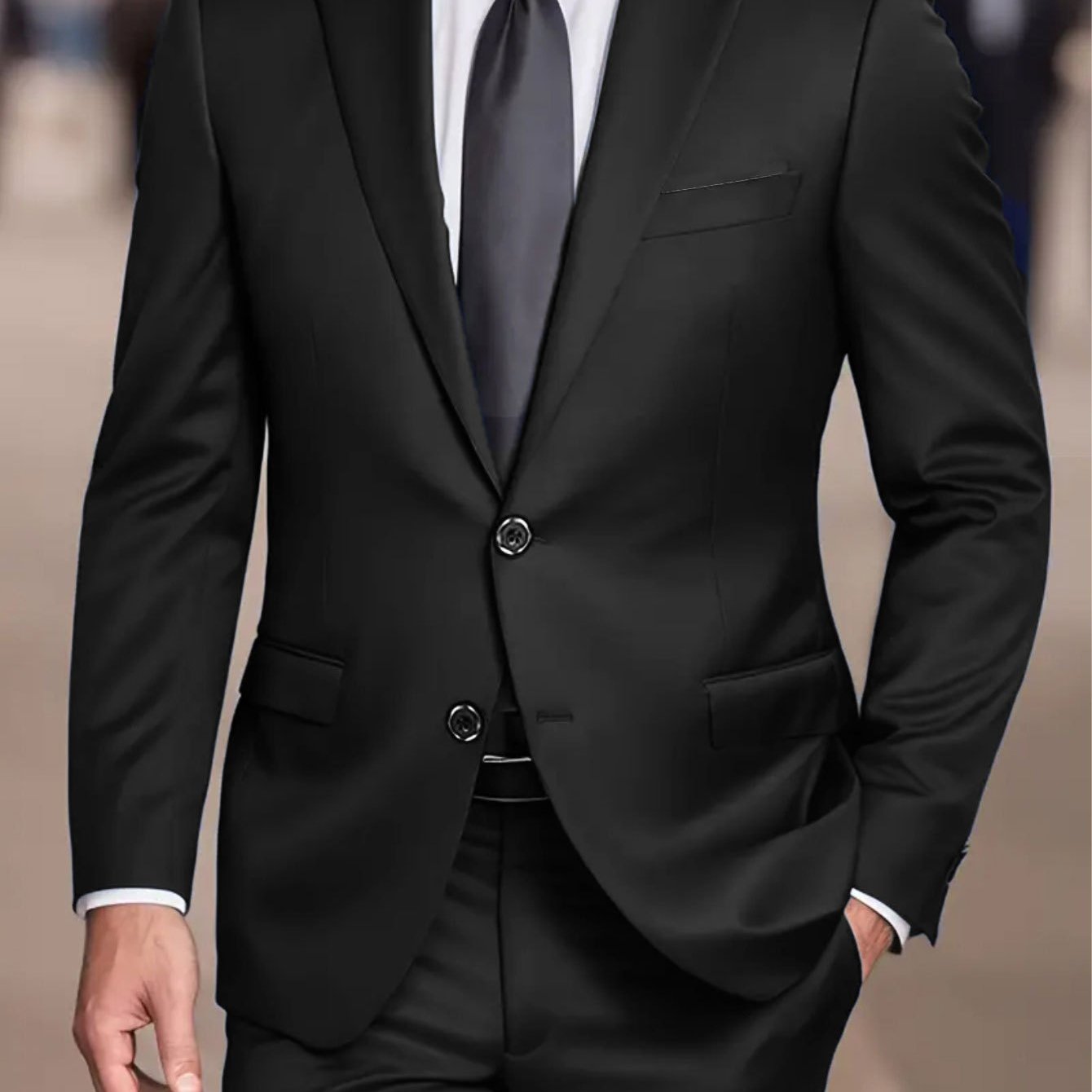 Men'S Formal Suit Set Featuring a Two-Button Lapel Jacket And Trousers. A Simple, Comfortable, And Classic Outfit for Adult Males, Suitable for Professional Office Wear, Elite Business Attire, High-End Casual Suits, And Profe