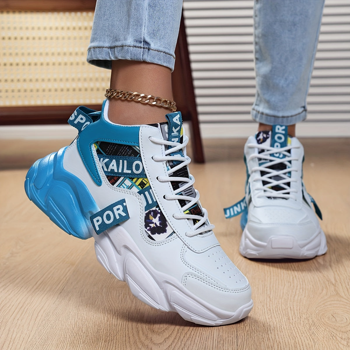Women'S High-Top Plaid Skate Sneakers - Lightweight, Non-Slip, Shock-Absorbing Sneakers with EVA Sole, Synthetic Faux Leather Upper & Fabric Lining for All-Season Sports and Casual Wear, Casual Sneakers | Stylish Lace-Up Shoe
