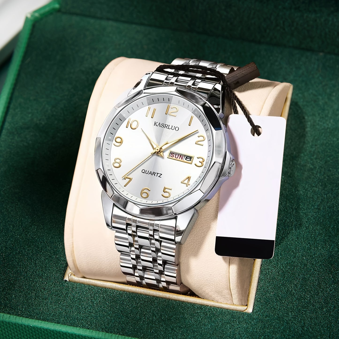 1pc Men'S Fashion Trend Business Sports Steel Band Double Date Quartz Watch - High Value Gift, Stainless Steel Strap, Round Dial with Date Display, Quartz Movement, Battery Powered, Date Display Watch | Stainless Steel Watchb
