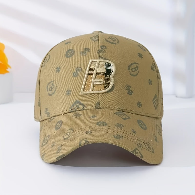 Letter B Embroidery Baseball Cap Classic Solid Color Trendy Dad Hat Lightweight Adjustable Sun Hats For Women & Men