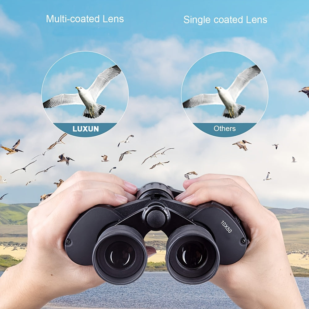 10X50 High Magnification Binoculars - Professional HD Optics for Concerts, Bird Watching, Sports Events & Hunting, Includes Portable Bag & Shoulder Strap, Durable Rubber Material, Compact Design for Easy Travel, Concerts, Bir