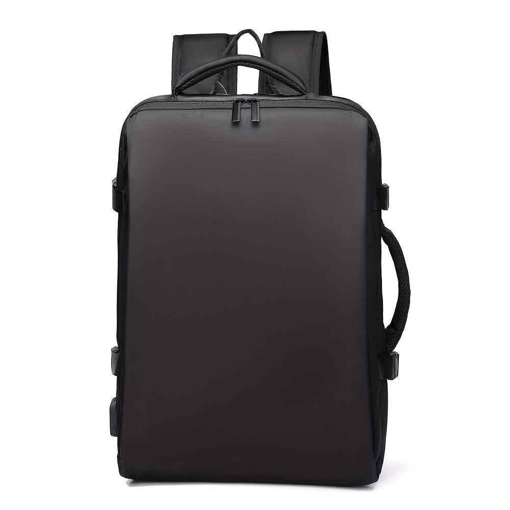 Men's Professional Laptop Backpack - Large Capacity Business Backpack with 39.62cm Laptop Compartment, Heavy-Duty Zipper Closure, Padded Shoulder Straps - Sleek Black Backpack for Office, Travel, Meetings - Durable Carry-On B