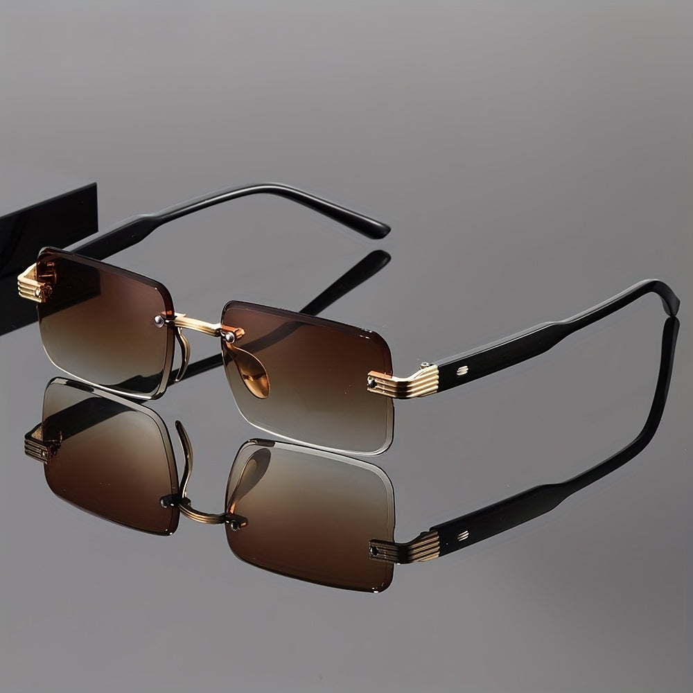 Unisex Business Square Fashion Glasses for Men & Women - High-Quality PC Frame with Gradient Purple Lenses, Sleek Black Design, Durable & Stylish for Casual or Professional Wear, Stylish Eyewear, Sophisticated Eyewear, Durabl
