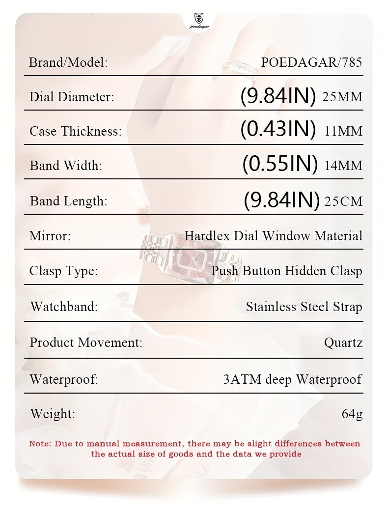 POEDAGAR Fashion Students Korean Casual Ladies Watch Luxury Stainless Steel Best Selling Simple And Elegant Quartz Wristwatch.