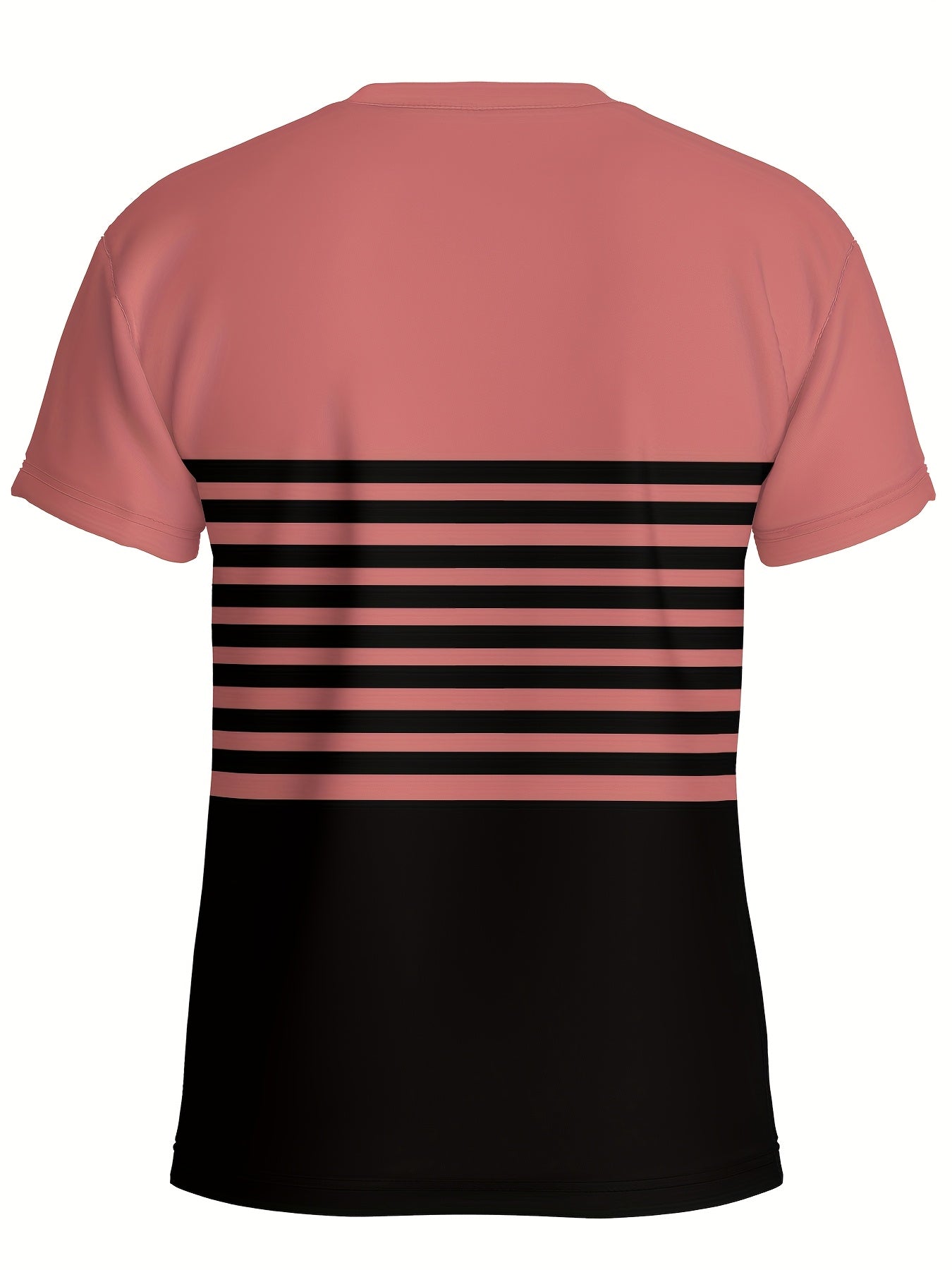 Stylish Men'S Top, a Short-Sleeve T-Shirt with Vibrant 3D Print Striped Patchwork And a Round Neck, Perfect for Summer Street Fashion And Casual Sports.