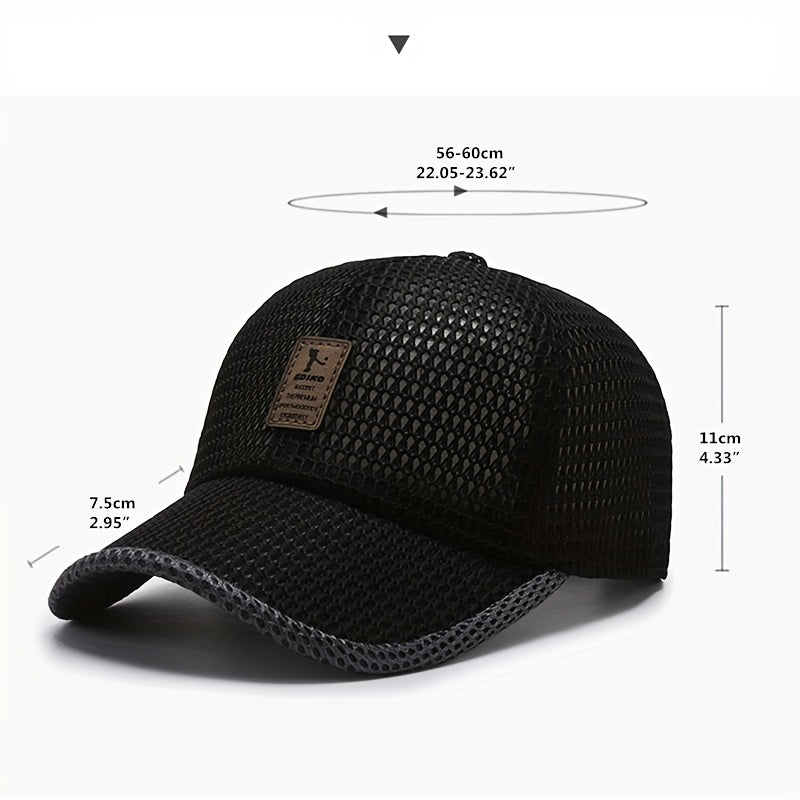 Breathable Mesh Baseball Cap for Men & Women - Adjustable Snapback, Large Eyelet Design for Sun & Fish Protection, Ideal for Outdoor Activities, Casual Wear Cap|Breathable Mesh Cap|Wide Brim Ha