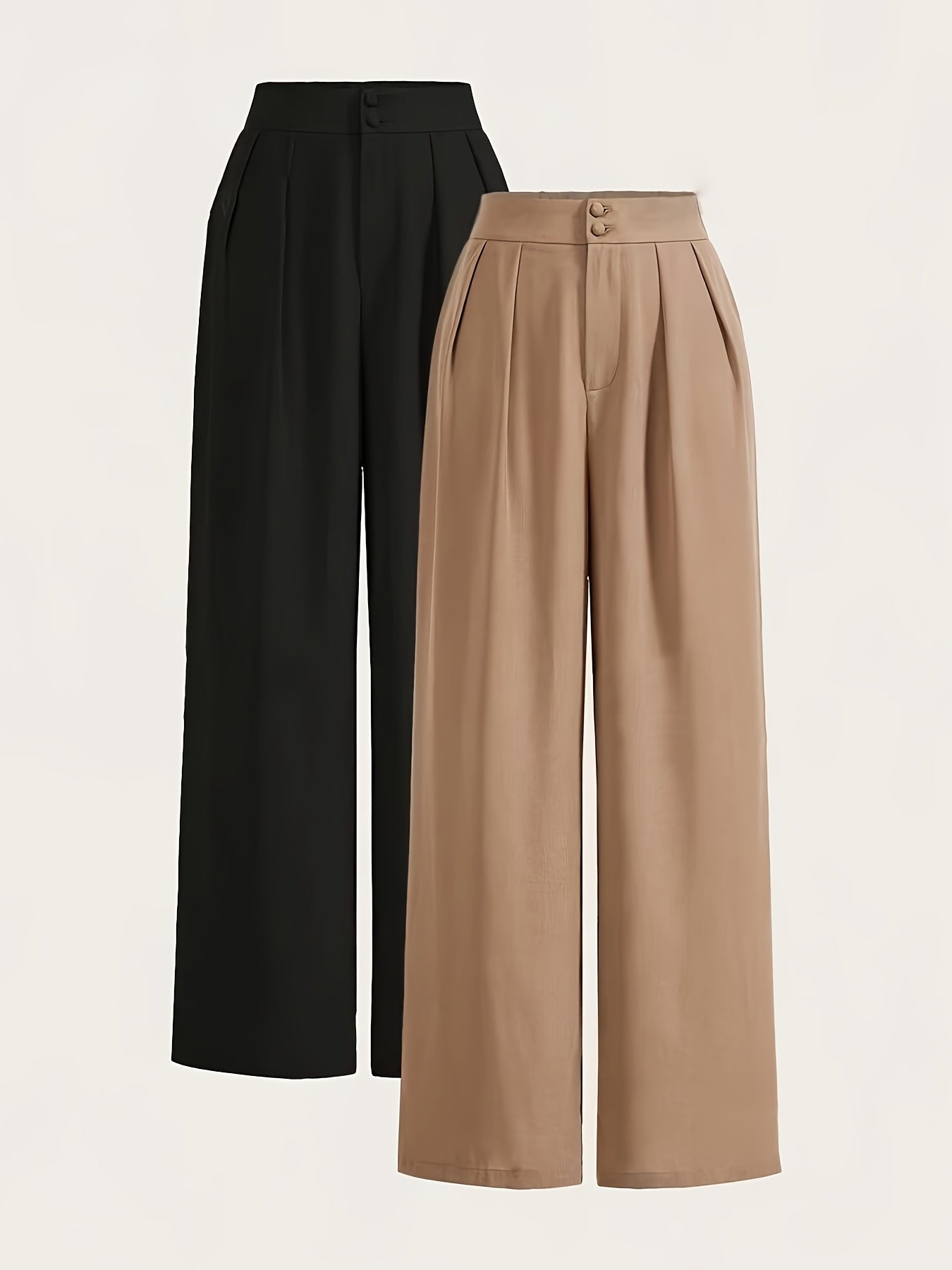 Two-piece Set of High-waisted Wide-leg Pants