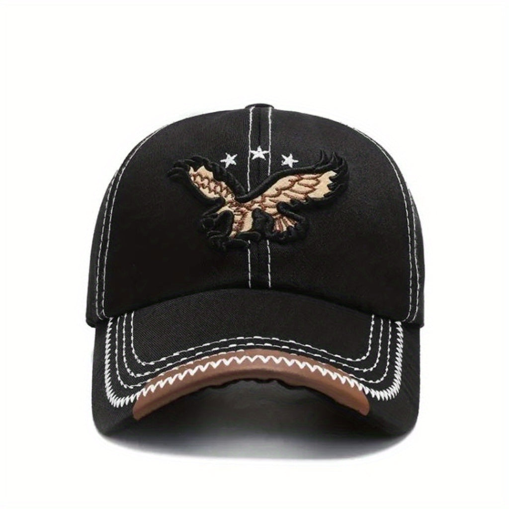 Unisex Fashion Cool 3D Eagle Embroidered Baseball Hat, Adjustable Sun Protection Casual Sports Sun Hat For Women & Men