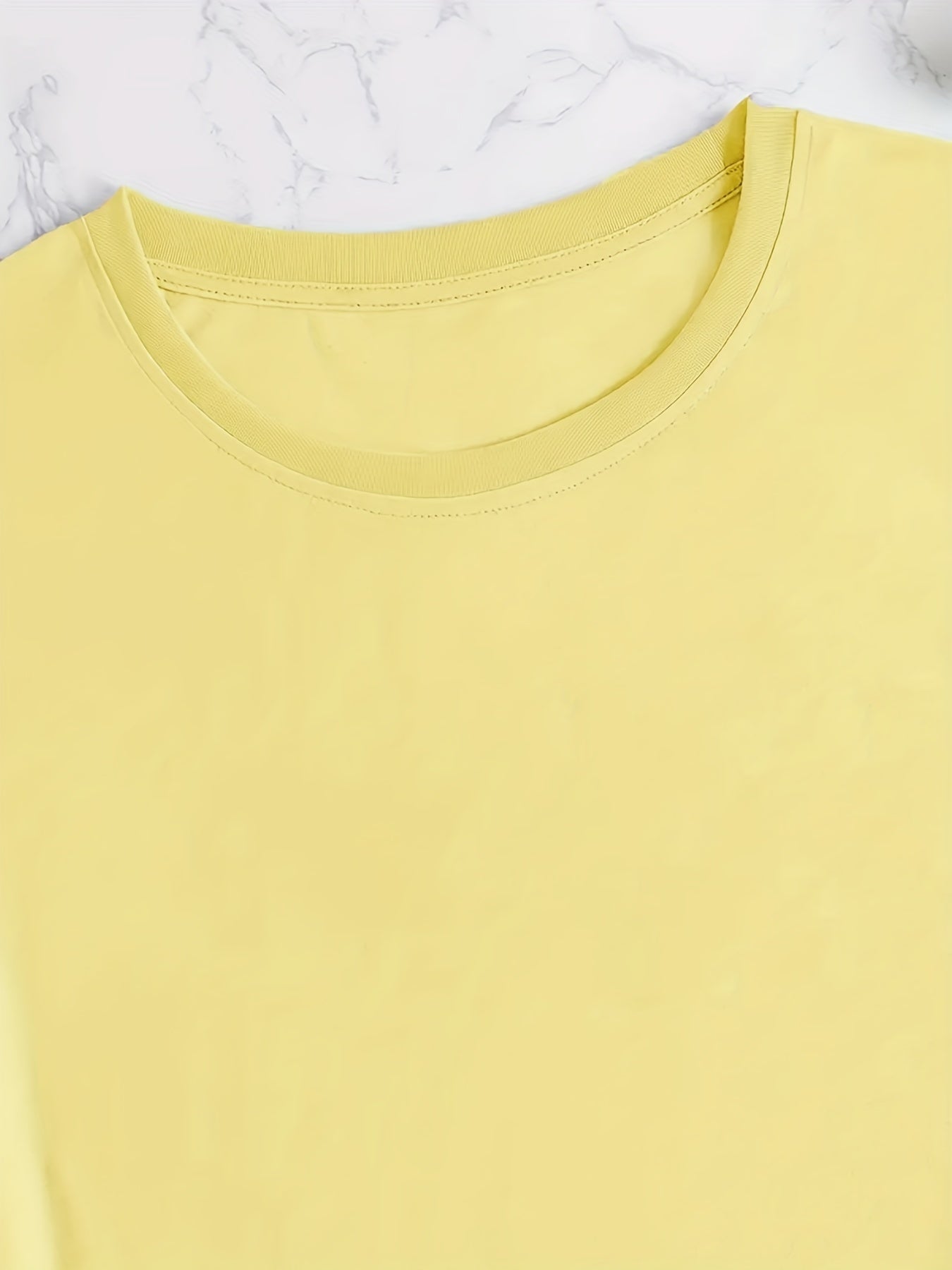 Finger Heart Print T-Shirt, Short Sleeve Crew Neck Casual Top For Summer & Spring, Women's Clothing