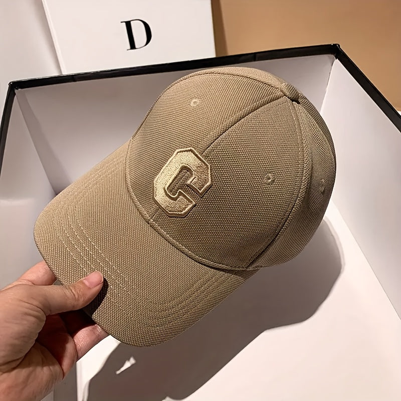 3pcs Unisex Baseball Caps with Embroidered 'C' Logo - Adjustable Snapback,, Breathable Mesh Back for Outdoor Sports, Travel & Valentine's Day (Black/Beige/White), Baseball Hat, Casual Headwear, Stylish Headgear, Sleek Cap Des
