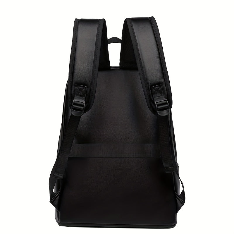 Men'S Genuine Backpack - Large Capacity, Multi-Functional Trolley Bag with Adjustable Straps, Golden Embossed Design, Perfect for School, Work, or Travel, Backpack for Travel, Durable Zipper Closure