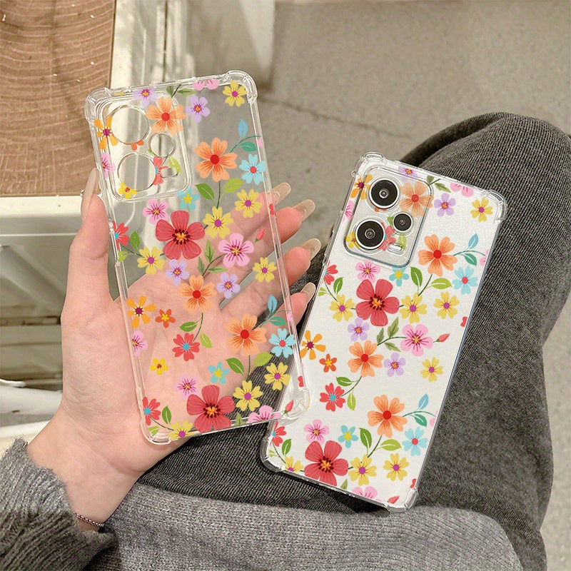 Colorful Flowers and Grasses This high-quality TPU transparent protective case for Motorola MOTO G100 G85 G84 G75 G73 G72 G60 G55 G42 G34 G9 G8 G7 G6 MOTO E32 E20 E13 all-inclusive soft protective cover MOTO EDGE 50 40 30 Sim