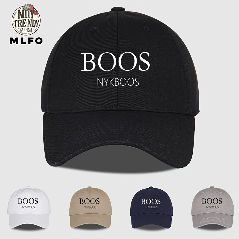 MLFO Casual "BOOS NYKBOOS" Baseball Cap, Lightweight Polyester, Adjustable Fit, Curved Brim, Hand Washable, 5 Colors, with Thanksgiving and Father'S Day Prints