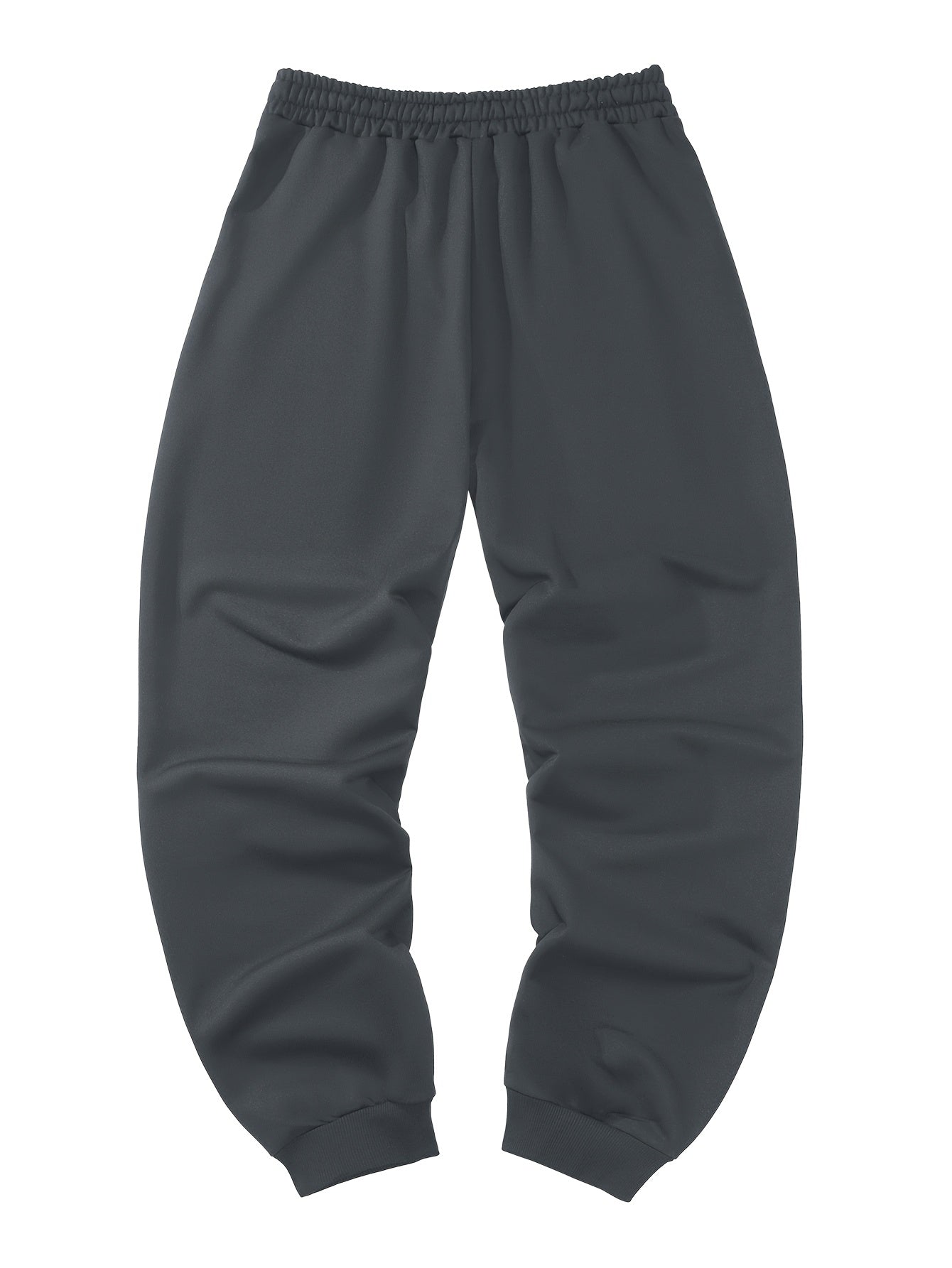1set Men'S Casual Sports Suit, Polyester Hooded Sweatshirt and Jogger Pants Set, Solid Color, Elastic Waist, Cuffed Ankles, Knit Pullover with Pockets, Regular Fit for Outdoor Running and Jogging - Spring/Autumn Collection